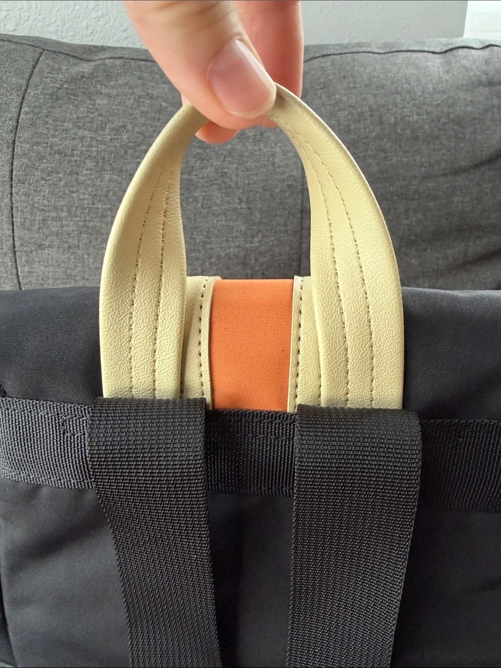 Harley-Davidson Black & Orange Nylon Mini Backpack Lightweight Motorcycle Bag